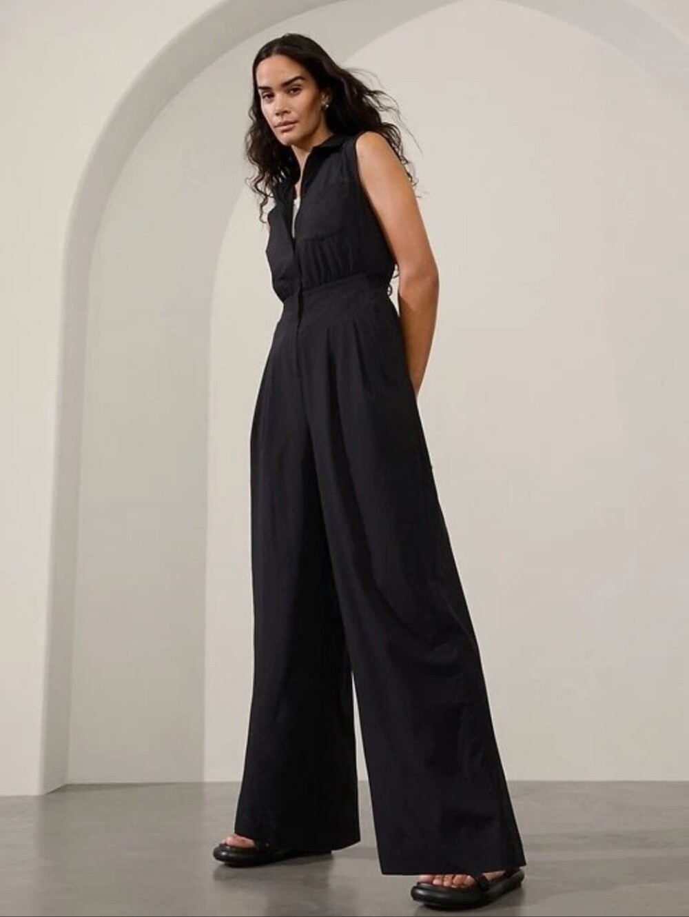 Athleta Brooklyn Heights Wide Leg Jumpsuit Black